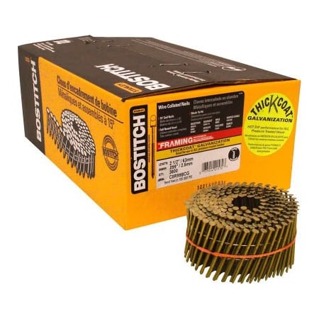 Dewalt Collated Framing Nail, 2-1/2 in L, Galvanized, 15 Degrees C8R99BCG